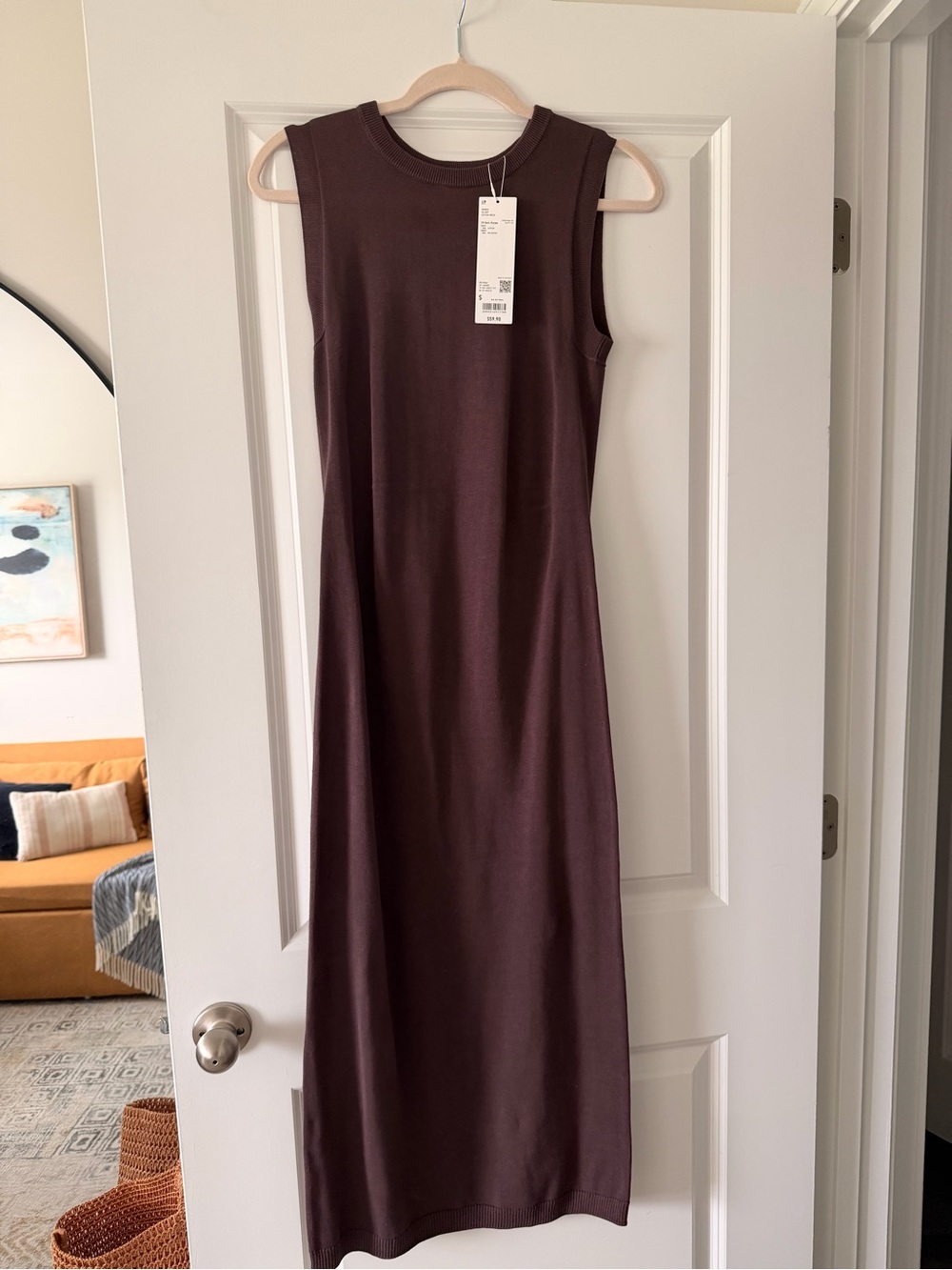 NWT Uniqlo Sleeveless Brown Midi Dress